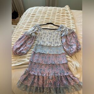 Floral Ruffle Dress with Puff Sleeves